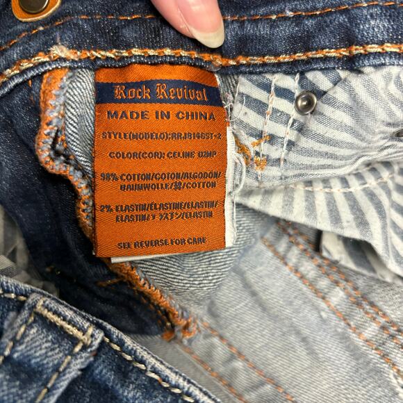 Vintage Y2K Rock Revival Blue Women 27 Mallgoth Distressed Celine Straight Jeans - Picture 4 of 11